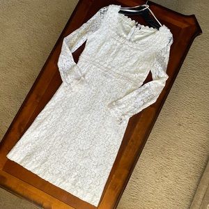Boho handmade hippie wedding dress Vintage white lace size S
